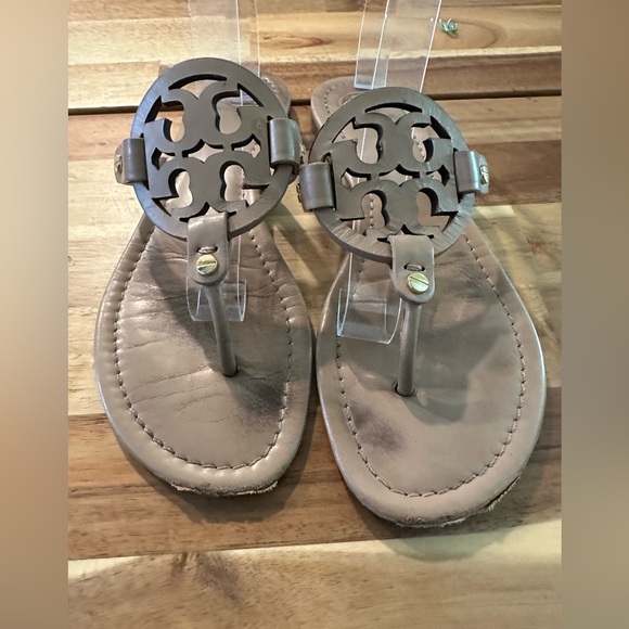 Tory Burch Women’s Miller Tan Leather Sandals| Size 8 - Picture 2 of 11